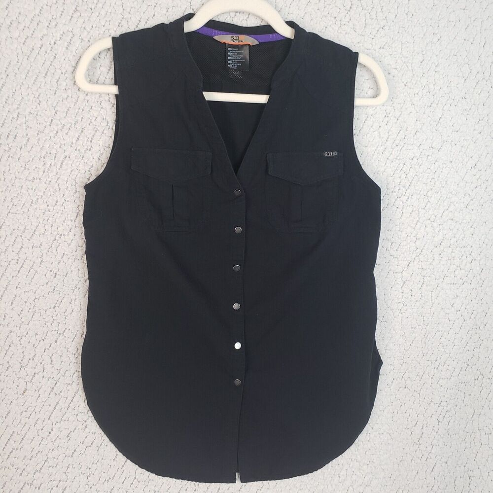 5.11 Tactical Shirt Top Womens S Black Snap Front Utility Vest Gorpcore Military